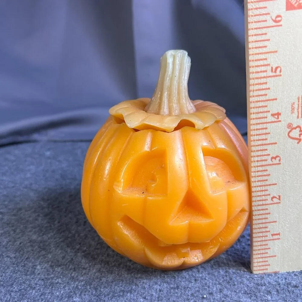 Halloween‎ Jack o Lantern Wax Pumpkin Candle Lantern With Lid 5.5